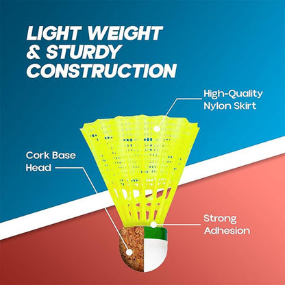 Konex Durable Plastic Shuttlecock (6 Pcs Set)