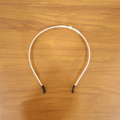 Elegant Pearl Beaded Slim Metal Hair Band (1 Pc)