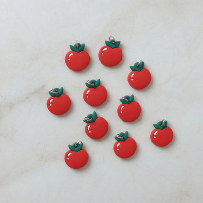 Cute Red Apple Shape Bag Charm Keychain Set (10 Pc)